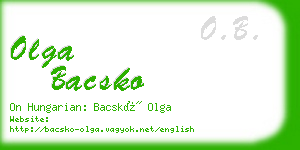 olga bacsko business card